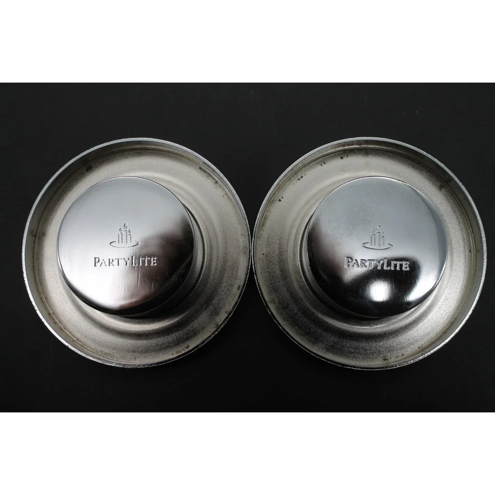 PartyLite Versatility Votive Candle Holders P8488 Glass Metal Tealight Set of 2